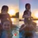Sabrina Sato se derrete ao mostrar Nicolas Prattes e Zoe na piscina