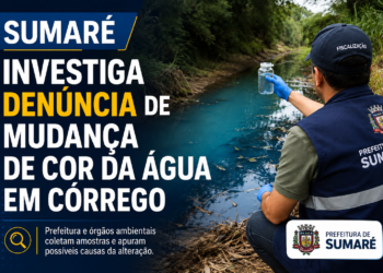 Sumaré investiga denúncia de  mudança de cor da água em córrego
