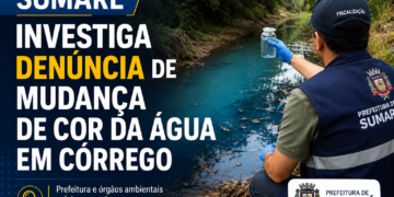 Sumaré investiga denúncia de  mudança de cor da água em córrego