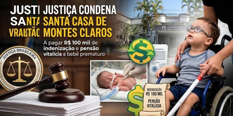 Justiça condena Santa Casa de Montes Claros a pagar R$ 100 mil de indenização e pensão vitalícia a bebê prematuro que desenvolveu cegueira