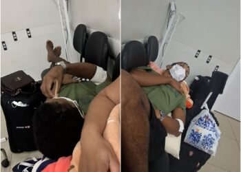Paciente com malária aguarda por leito em cadeiras no corredor do HGR, denuncia família